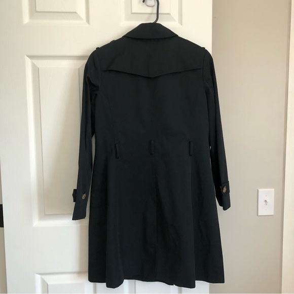 Talbots Petite Women's Double Breasted Belted Long Trench Coat in Black 2P - Picture 5 of 16